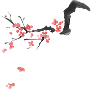 Plum Blossom - red - High Resolution PNG