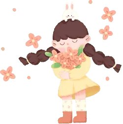 Girl with Flowers - Free Download PNG