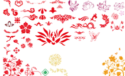 Floral Pattern Collection - red - High Resolution PNG