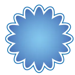 Blue Flower Pattern - outline - No Background PNG