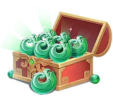 Treasure Chest with Green Gemstones - treasure - No Background PNG