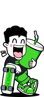 Green Monster Drink Boy - green - Free PNG