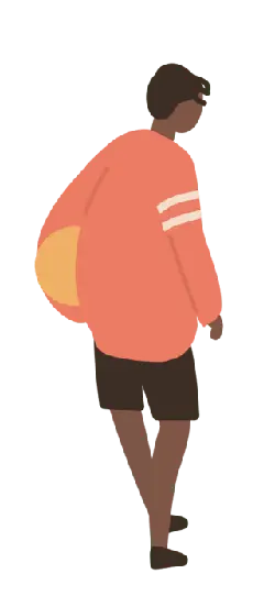 Person in Orange Top and Shorts - person - No Watermark PNG