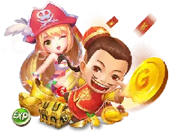 Pirate Girl and Coin Boy - game character - No Background PNG