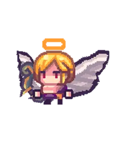 Pixel Angel - pixel art - Transparent Background PNG
