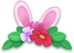 Rabbit Ear Flower Crown - green leaves - Transparent Background PNG