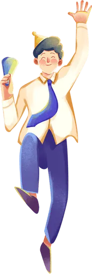 Cartoon Character with Party Hat - hat - High Resolution PNG