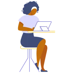 Person Sitting at Desk - person - Free Download PNG