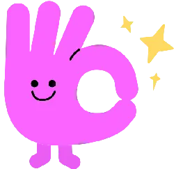 Pink OK Gesture Cartoon Character - pink - No Watermark PNG