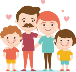Happy Family of Four - harmony - No Background PNG