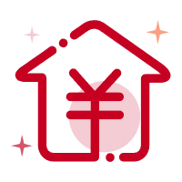 Red House Icon - red - Transparent Background PNG