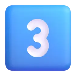 Number Three - icon - blue - Free Download PNG