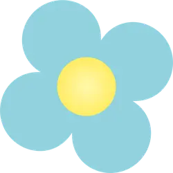 Blue Flower - simple - cartoon - High Resolution PNG