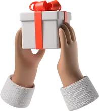 Gift Box - box - hands - Transparent Background PNG