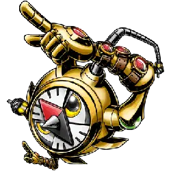 Mechanical Clock Robot - red eyes - High Resolution PNG