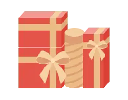 Gift Box - yellow - pink - No Background PNG