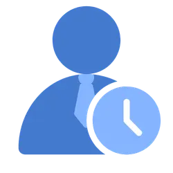 Blue Person Clock Icon - person - Free PNG