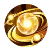 Golden Energy Ball - rotating - Transparent Layer PNG