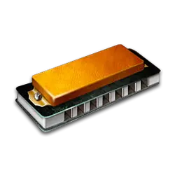 Harmonica - orange - No Background PNG