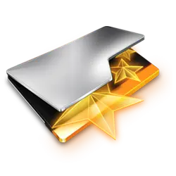 Silver Folder with Gold Stars - folder - Lossless PNG