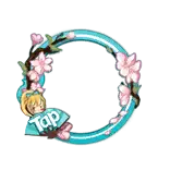 Flower Wreath - pink - frame - No Watermark PNG