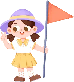Girl with Hat - flag - Transparent Background PNG