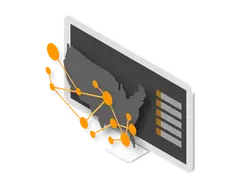 Computer Screen with Network Connection Diagram - technology - Free Download PNG