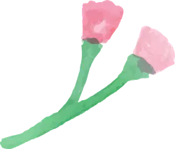 Pink Flowers - painting - Lossless PNG