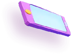 Purple Phone - modern - Transparent Background PNG