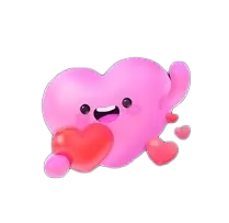 Pink Heart Cartoon Character - heart shape - High Resolution PNG