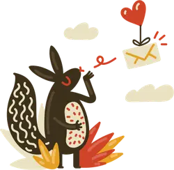 Fox Delivering a Letter - fox - PNG Images