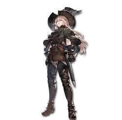 Swordswoman - long hair - Transparent Background PNG