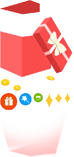 Gift Box - surprise - coins - Transparent Background PNG