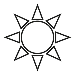Sun Symbol - geometric shape - Transparent Background PNG