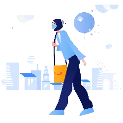 Girl with Mask - building - No Watermark PNG