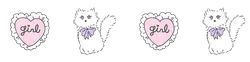 Cat with Bow Tie - heart shape - PNG
