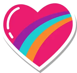 Colorful Heart Pattern - rainbow - No Background PNG