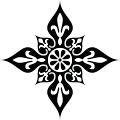 Four-Petal Flower Pattern - line - Transparent Layer PNG