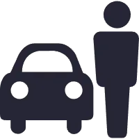 Car and Person Icon - logo - No Background PNG