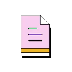 Pink File Icon - minimalistic - High Resolution PNG