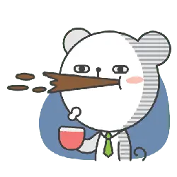 Bear Drinking Coffee - humor - Lossless PNG