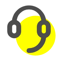 Yellow Headphones Logo - logo - Transparent Background PNG