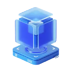Blue Cube Device - minimalist design - PNG