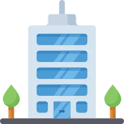 Blue Office Building - building - Transparent Background PNG