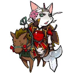 White Cat Warrior - rpg - PNG
