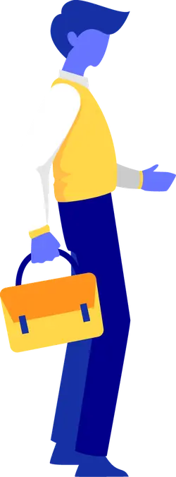 Blue Businessman - person - No Background PNG