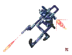 Blue Mecha Warrior - pixel art - No Background PNG