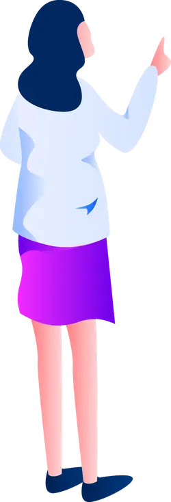 Purple Skirt Girl - character - Transparent Background PNG