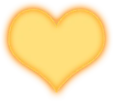 Glowing Heart - yellow - PNG Images