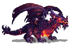 Lava Dragon - game character - Transparent Background PNG